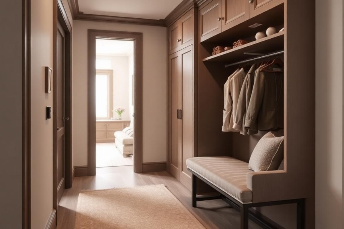 Maßgefertigte Garderobe als Empfangsbereich von NivoRaum